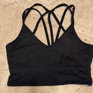 Women's Black Strappy sports bra